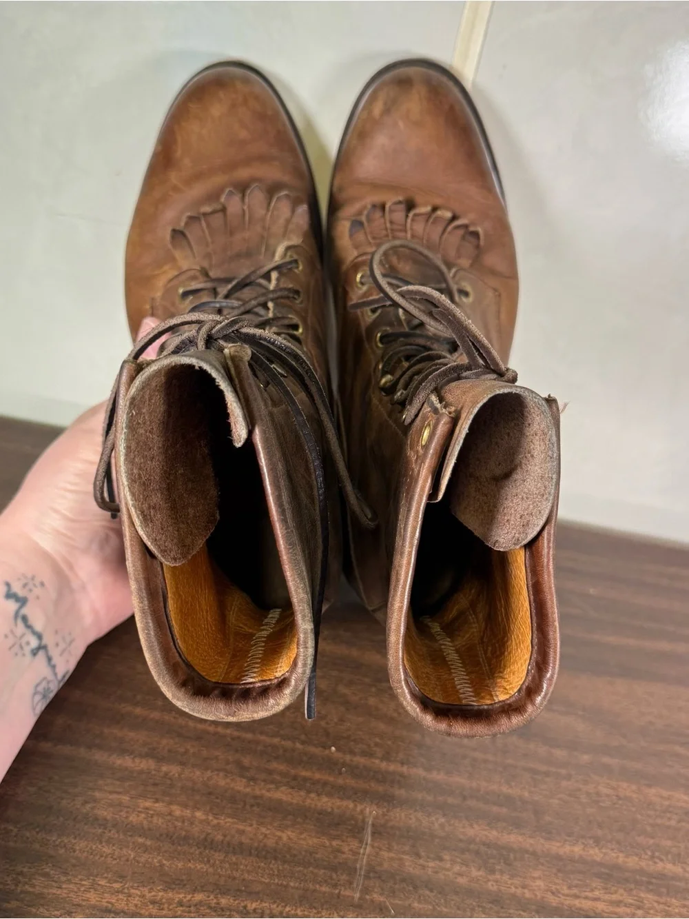 Justin Boot Kiltie Brown  Women’s Size 7.5 C Cowgirl Country Roper Distressed